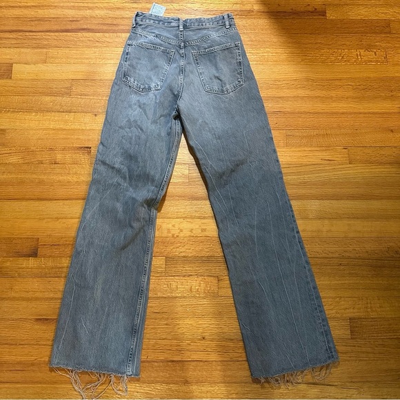 Zara wide-leg jeans with a high waist and raw hem size 4 (a3 - Picture 2 of 13